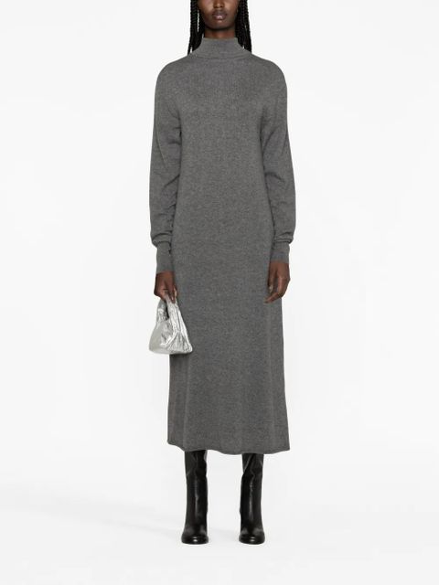 Jil Sander high-neck cashmere knitted dress - Grey - zdjęcie produktu nr 2