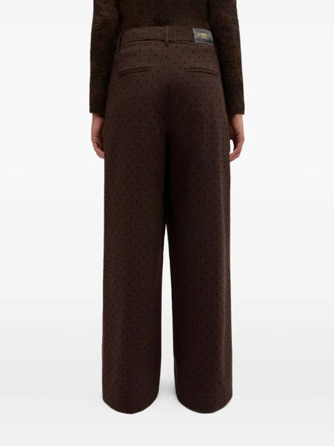 GANNI polka-dot pleated trousers - Brown