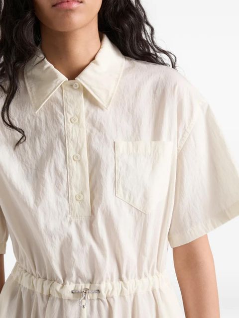 Prada short-sleeved technical pongé dress - Neutrals