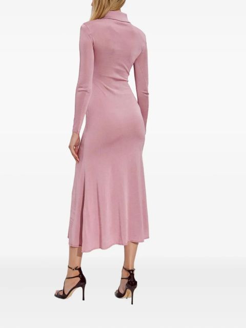 Self-Portrait polo-neck button-front dress - Pink - zdjęcie produktu nr 2