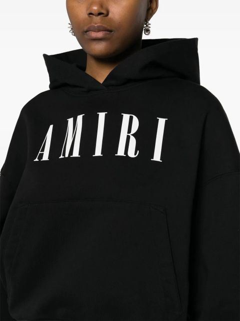 AMIRI logo-print cotton hoodie - Black