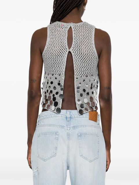 Casablanca sequin sleeveless top - Grey