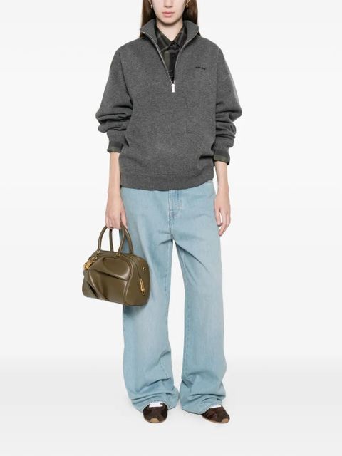 Miu Miu half-zip sweater - Grey - zdjęcie produktu nr 2