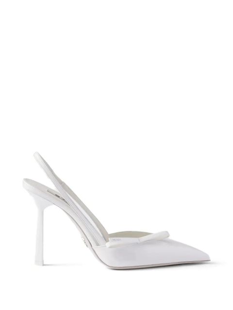Prada patent-leather slingback pumps - White - zdjęcie produktu nr 1