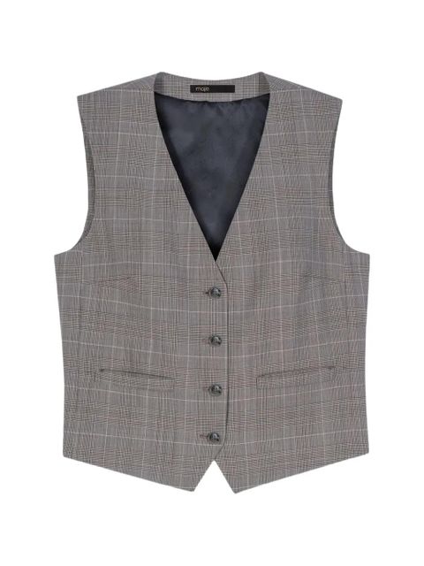 Maje checked buttoned waistcoat - Grey - zdjęcie produktu nr 1