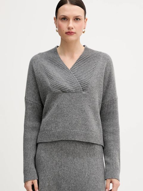 United Colors of Benetton sweter z dodatkiem wełny damski kolor szary 1444D403H - zdjęcie produktu nr 1