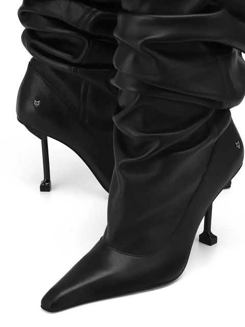 Naked Wolfe kozaki skórzane Vern damskie kolor czarny na szpilce Vern Nappa Prince Leather Black