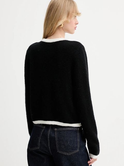 Gestuz kardigan wełniany damski kolor czarny lekki 10910459 - zdjęcie produktu nr 2