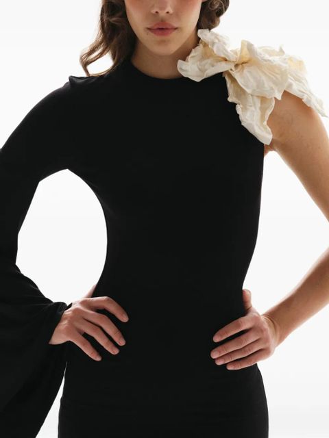 MANURÍ Dina Darling one-shoulder maxi dress - Black