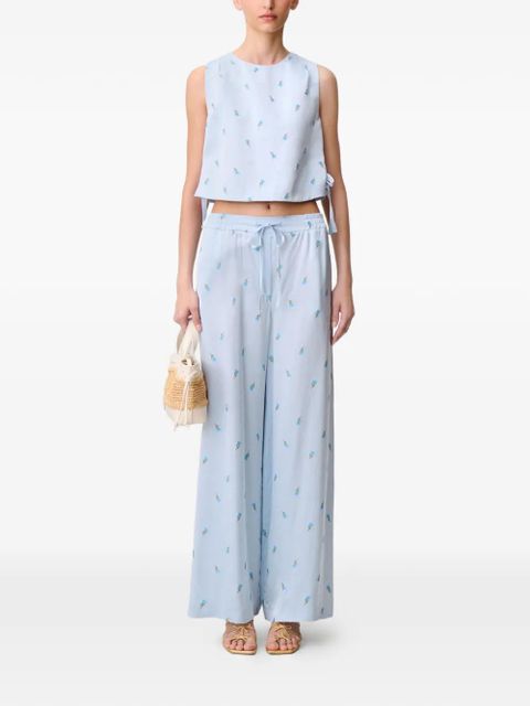 Claudie Pierlot floral-pattern palazzo trousers - Blue - zdjęcie produktu nr 2