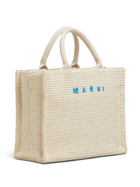 Marni small raffia tote bag - Neutrals - zdjęcie produktu nr 2