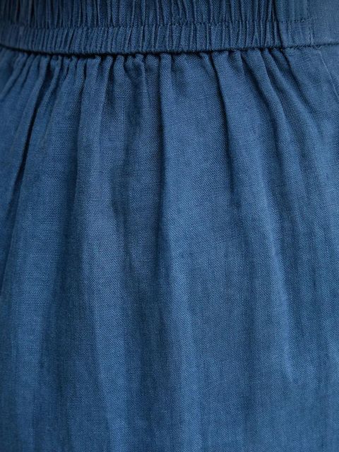 United Colors of Benetton spodnie lniane damskie kolor granatowy proste high waist 4AGHDF08K