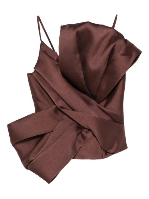 Marques'Almeida bow satin top - Brown - zdjęcie produktu nr 1