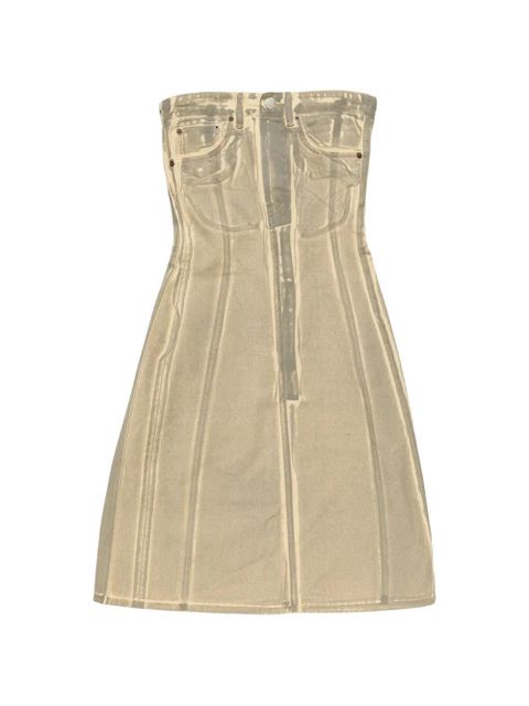Acne Studios denim-print mini dress - Neutrals - zdjęcie produktu nr 1