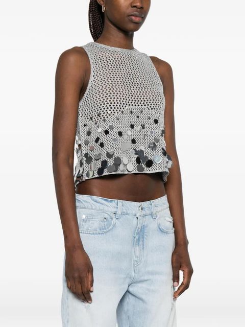 Casablanca sequin sleeveless top - Grey