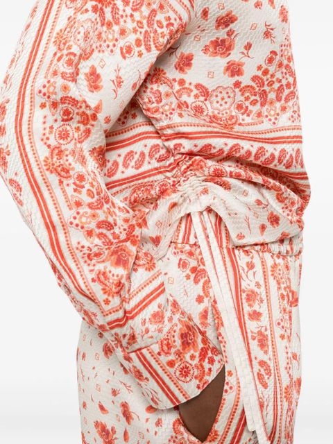 FENDI floral-print silk shirt - Neutrals