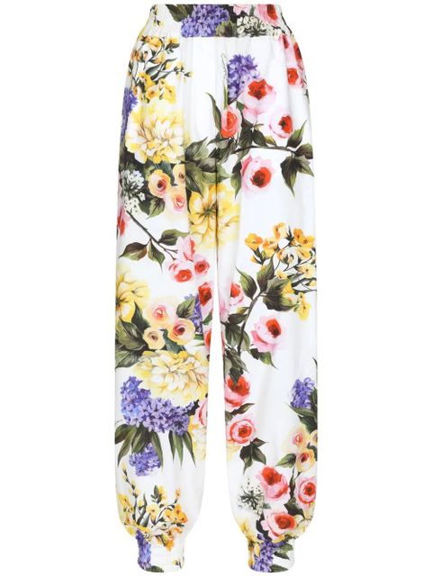 Dolce & Gabbana floral-print cotton track pants - White - zdjęcie produktu nr 1