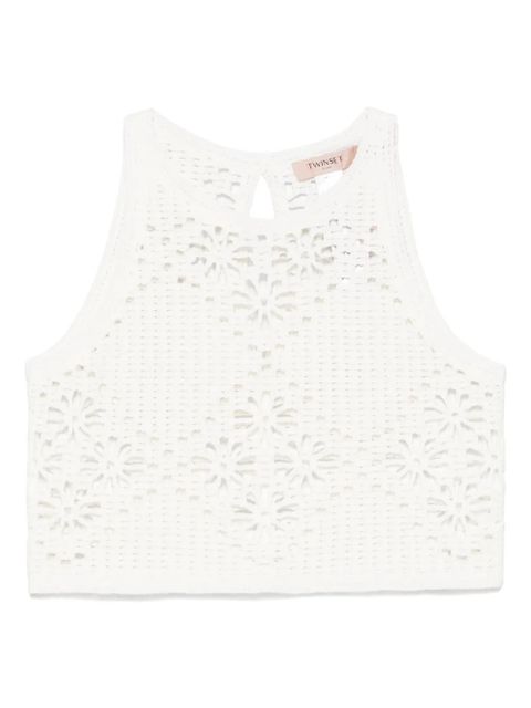 TWINSET crochet-knit crop top - White - zdjęcie produktu nr 1