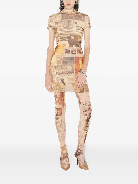 Jean Paul Gaultier journal-print mini dress - Neutrals - zdjęcie produktu nr 2
