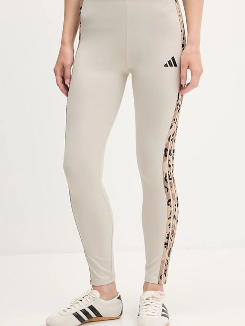 adidas legginsy Animal damskie kolor beżowy z aplikacją JM1867 - zdjęcie produktu nr 1