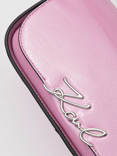 Karl Lagerfeld torebka skórzana K/SIGNATURE kolor różowy A4W30041