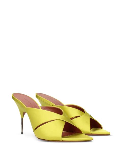 Amina Muaddi crossover-strap pointed-toe sandals - Yellow - zdjęcie produktu nr 2