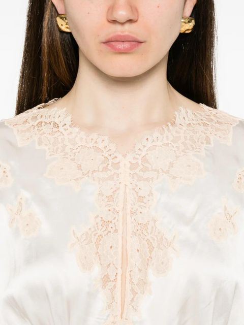 DÔEN Junia lace-trim mini dress - White