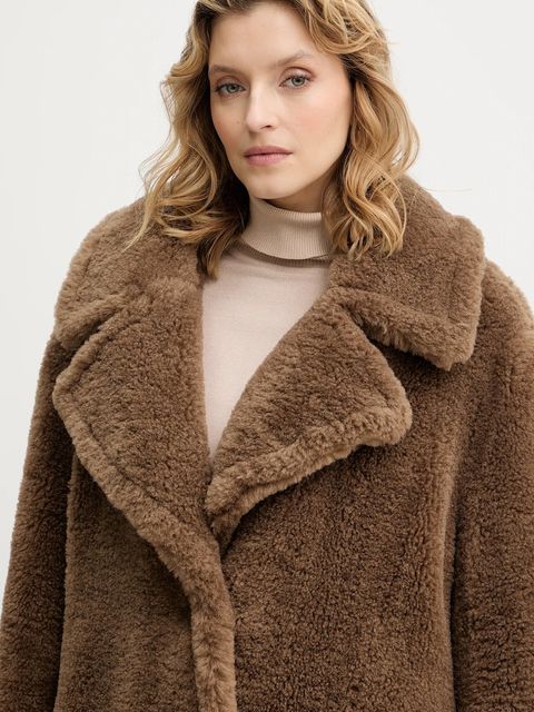 Guess płaszcz EUGENIE kolor brązowy W5BL93 WJ090