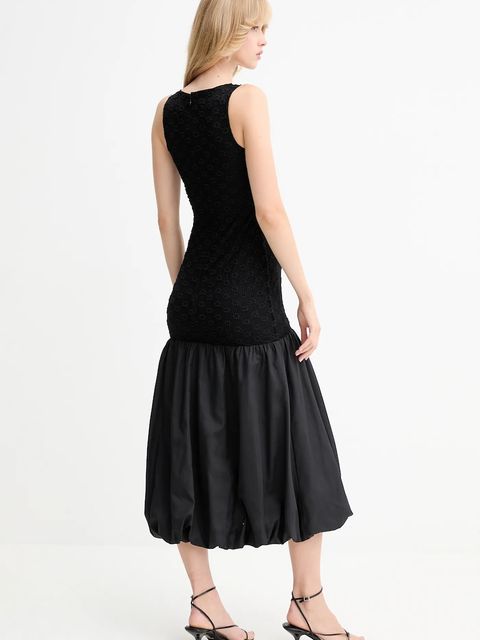 Bardot sukienka kolor czarny midi rozkloszowana 59988DB - zdjęcie produktu nr 2