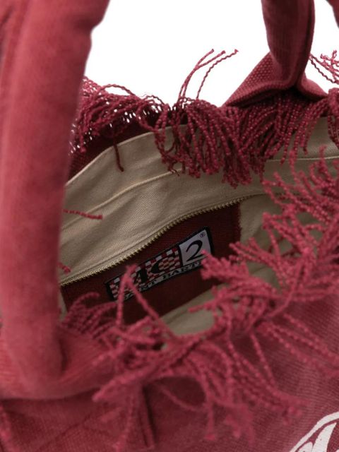 MC2 Saint Barth Vanity fringed logo-print tote bag - Red