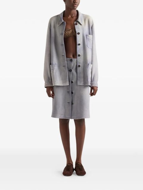 Prada button-up patch-pocket skirt - Blue - zdjęcie produktu nr 2