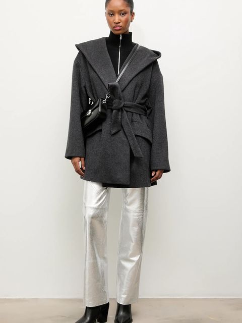 Answear.LAB płaszcz wełniany kolor czarny - zdjęcie produktu nr 1