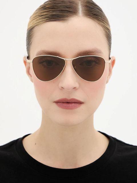 Saint Laurent okulary przeciwsłoneczne VESPER damskie kolor złoty SL 831