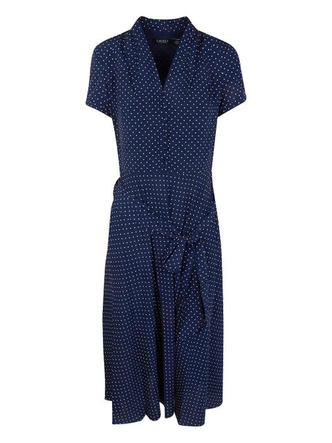 Lauren Ralph Lauren polka dot tie midi dress - Blue - zdjęcie produktu nr 1
