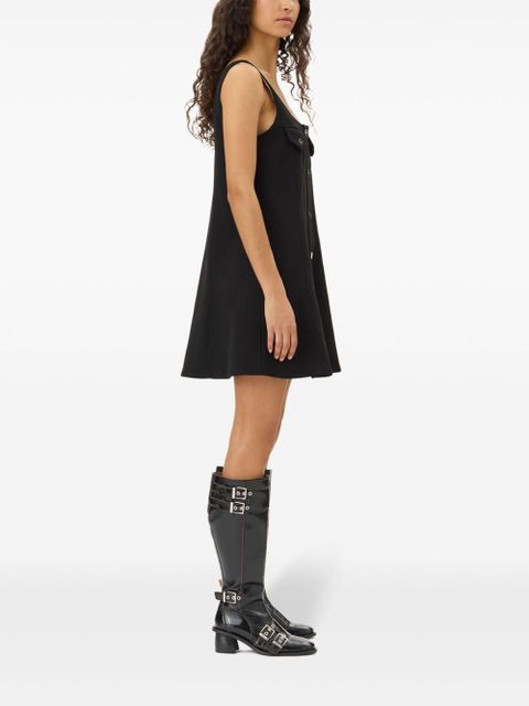 GANNI press-stud fastening mini dress - Black