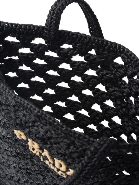 Prada woven crochet tote bag - Black