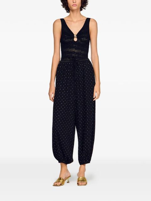 SANDRO textured V-neck bodie - Black - zdjęcie produktu nr 2