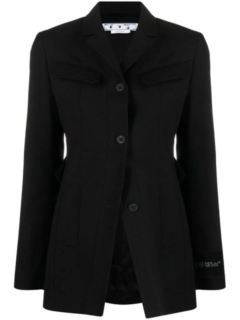 Off-White Toybox Dry Wo single-breasted wool blazer - Black - zdjęcie produktu nr 1