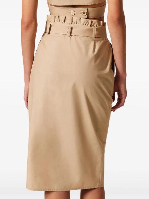 TWINSET belted poplin midi skirt - Neutrals