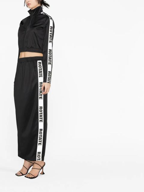 ROTATE BIRGER CHRISTENSEN logo-tape track jacket - Black