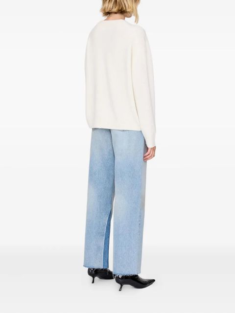 ANINE BING Lee crew-neck cashmere sweater - Neutrals