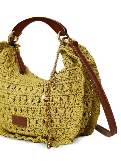 TWINSET woven ruffled shoulder bag - Green