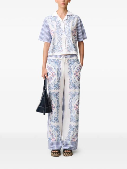 Claudie Pierlot stripe-pattern cotton shirt - White - zdjęcie produktu nr 2