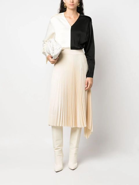 Victoria Beckham colour-block V-neck blouse - Black