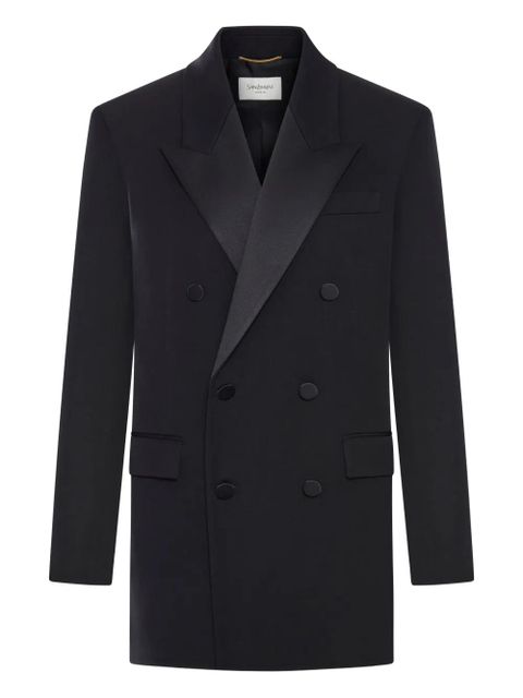 Saint Laurent double-breasted peak lapel blazer - Black - zdjęcie produktu nr 1