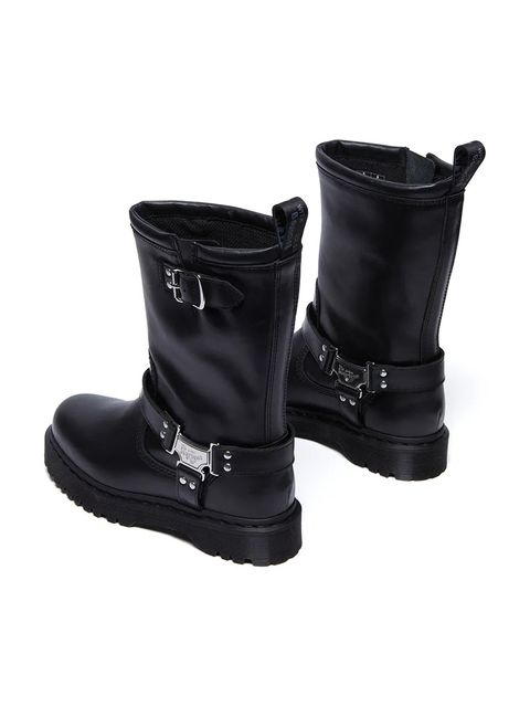 Dr. Martens botki skórzane Anistone Hi damskie kolor czarny na platformie DM32199001