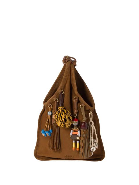 Miu Miu Trick suede tote bag - Brown - zdjęcie produktu nr 1