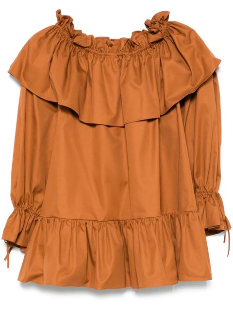 Saint Laurent ruffled mini dress - Brown - zdjęcie produktu nr 1