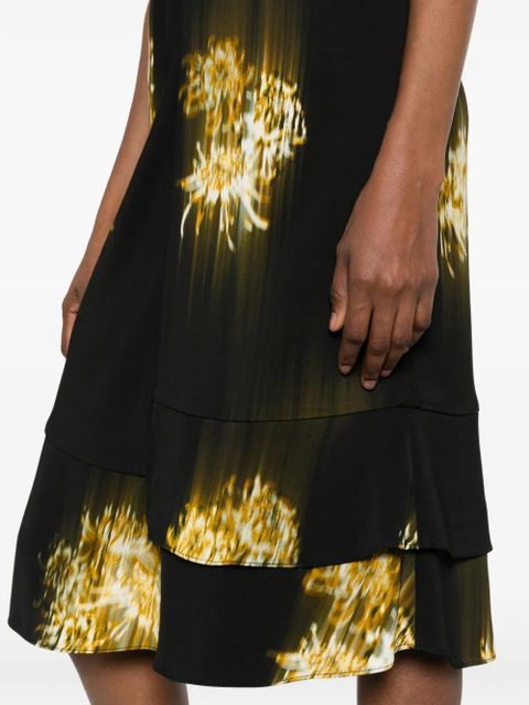 Proenza Schouler V-neck floral-print midi dress - Black
