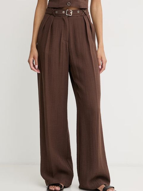 Simona Corsellini spodnie wide leg damskie z wiskozy - zdjęcie produktu nr 1